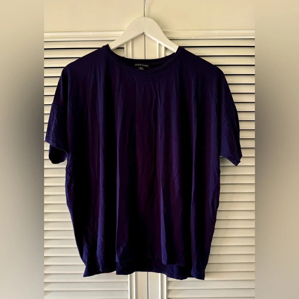 Eileen Fisher Women’s 2 Pk of T-shirts Dark & Med Blue SZ SP